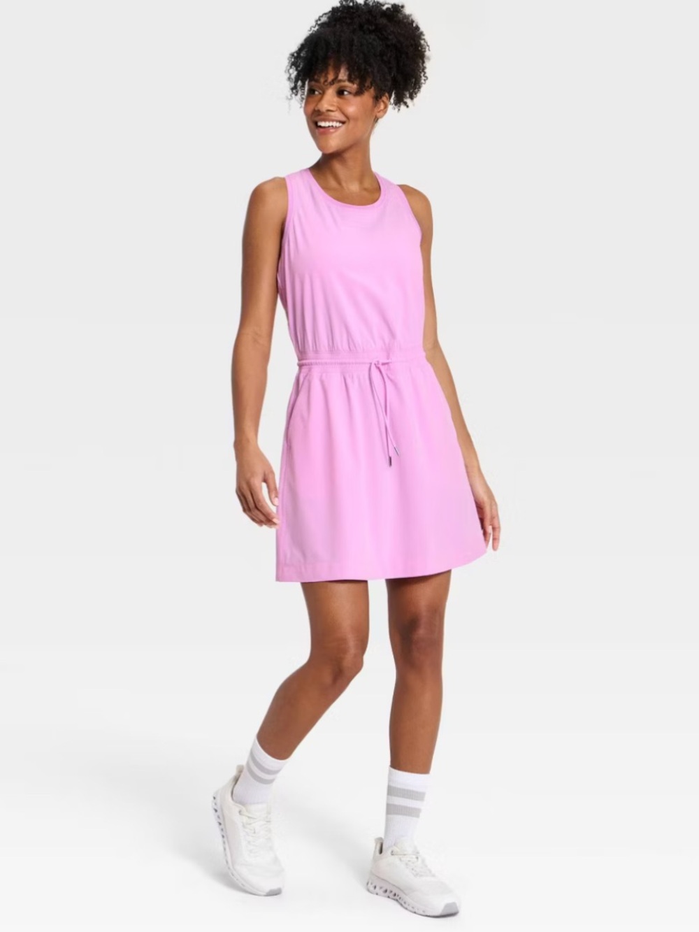 All In Motion Active Dress Medium New Light Purple Sleeveless Tie Waist Travel